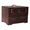 thumbnail image 1 of Caja de madera vintage para guardar joyas, collares y pendientes, organizador con espejo, 1 of 13