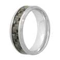 thumbnail image 3 of Men's Stainless Steel 8MM Gray Carbon Fiber Wedding Band - Mens Ring, 3 of 5