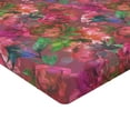 thumbnail image 4 of Ambesonne Flower Fitted Sheet, Romance Flowers Retro Effect, Queen Size, Mauve Taupe Green and Pink, 4 of 5