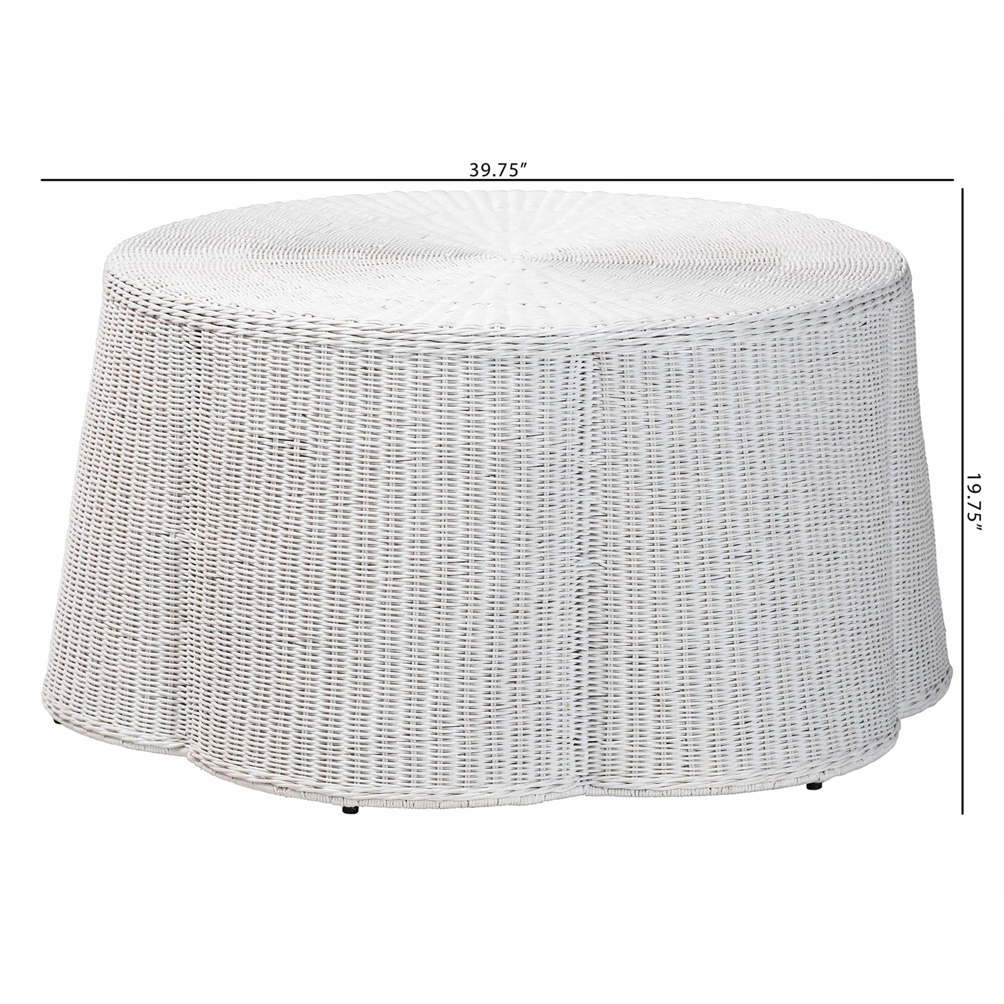 bali & pari Palm Boho Coffee Table, Chalk White