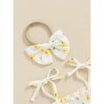 thumbnail image 5 of SANSIWU Infant Baby Girl 2pcs Summer Outfits Sleeveless Tie Strap Floral Romper Headband Set, 5 of 6