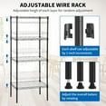 thumbnail image 4 of XF XINFENG 4 Tier Wire Shelving 600 lbs Capacity Metal Shelf NSF Adjustable Storage Rack Organizer for Garage, Pantry, Kitchen(Black, 44" H x 18" W x 12" D), 4 of 7