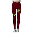 thumbnail image 4 of MKLEKYY Leggings deportivos con estampado navideño para mujer, leggings de yoga para fitness (estilo 3), 4 of 5