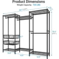 thumbnail image 5 of VIPEK V10 Medium Wire Garment Rack Heavy Duty Clothes Rack, 56.7" L x 15.7" W x 76.4" H, Max Load 720lbs, Black, 5 of 12