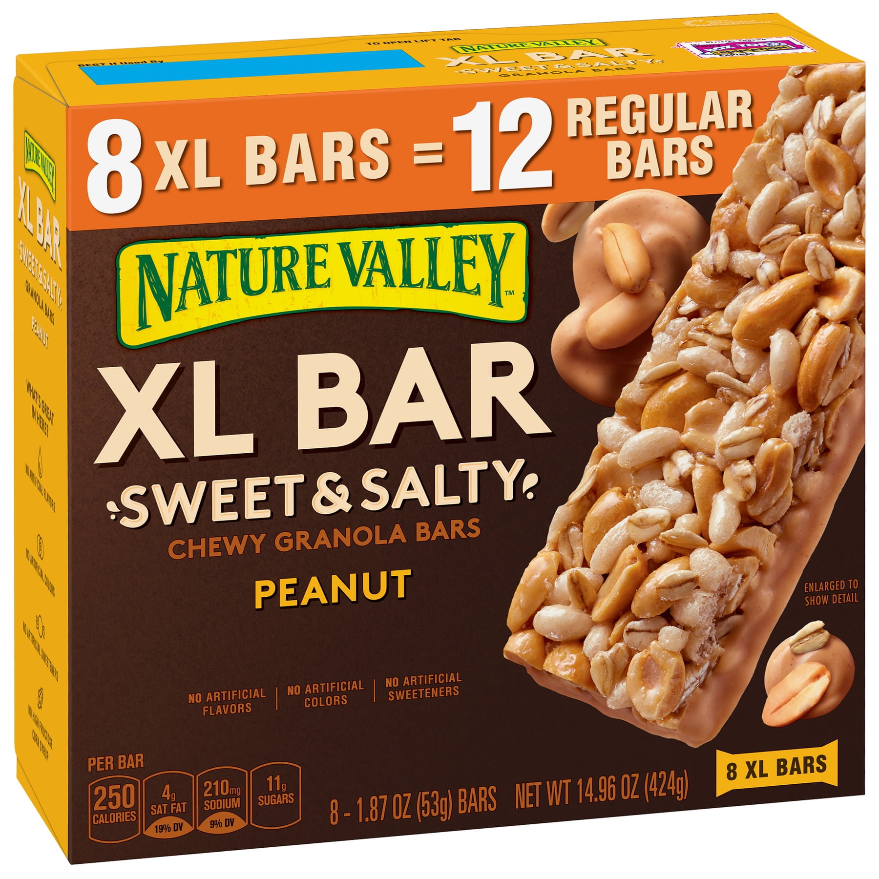 Nature Valley XL Bar Sweet & Salty Chewy Granola Bars Peanut 8 Bars