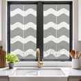 thumbnail image 2 of Grey Ripple Window Privacy Film, Simple Gray White Waves Aesthetics Static Cling UV Sun Blocking Heat Control Window Tint Day and Night, Non-Adhesive One Way Windows Privacy Cover 19.6''x39.3'', 2 of 7