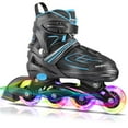 thumbnail image 1 of Kaqinu Patines en línea ajustables Patines en línea para exteriores con ruedas iluminadoras completas para mujeres, niños, niñas y niños (azul L), 1 of 1
