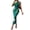 Dark Green, variant on Women's Honey Slit Round Neck Midi Tank Dress with Sheer Slit and Stretch Fabric 95% Polyester 5% Elastane Flattering