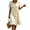 A-Beige, variant on Summer Womens Plus Size Dress 100% Cotton Casual Short Sleeve V-Neck Button Front Hem Mini Dress