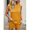 thumbnail image 4 of Mawalde 2 Piece Short Set for Women Sleeveless Halter Tank Top and Shorts Lounge Set Two Piece Summer Vacation Beach Set Yellow L, 4 of 6