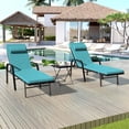 thumbnail image 6 of ALAULM Patio Chaise Lounge Sets Outdoor Armchair Recliner Rattan Adjustable Back 3 Pieces Cushioned Patio Folding Chaise Lounge with Folding Table, 6 of 8