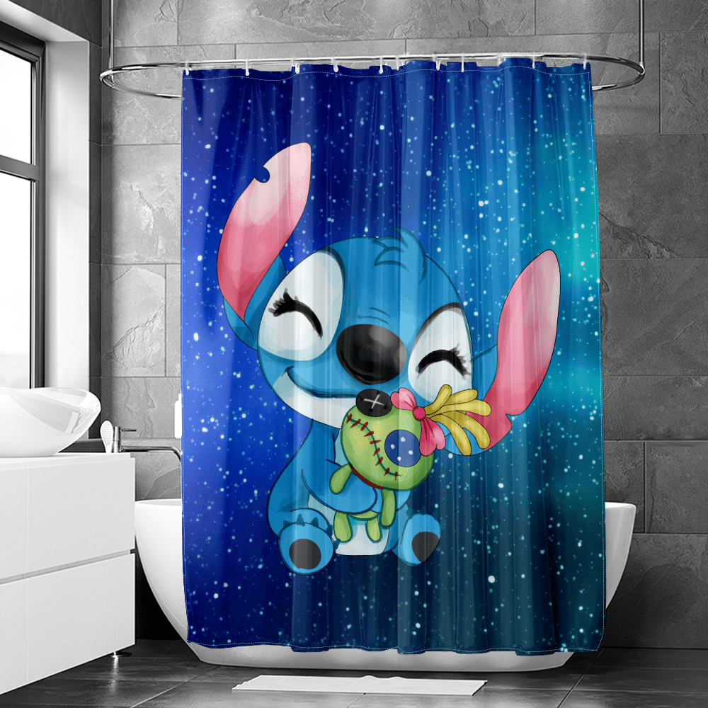 Cartoon Lilo & Stitch Waterproof Fabric Unique Shower Curtain,Lilo ...