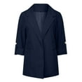 thumbnail image 4 of Sopiago Womens 3/4 Ruched Sleeve Lightweight Work Office Blazer Jacket Black,M, 4 of 5