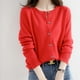 thumbnail image 1 of Cárdigan de punto de manga larga para mujer, chaqueta corta con cuello redondo, suéter sencillo e informal holgado de primavera y otoño, 1 of 6