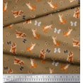 thumbnail image 3 of Soimoi Brown Crepe Silk Fabric Insect & Cat Animal Print Fabric by The Yard 42 Inch Wide, 3 of 3