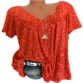 thumbnail image 1 of T-shirts à Manches Courtes et à Manches Courtes en Jersey de Coton pour Femmes, 1 of 2