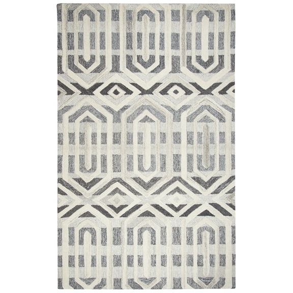 Gatney Rugs Village Area Rug SK336A Gray Lines Stripes 3' x 5' Rectangle