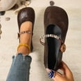thumbnail image 4 of Viluyesy Womens Ballet Falts, Slip-On Round Toe Trendy Button Comfortable Dressy Mary Jane Shoes Brown US9, 4 of 9