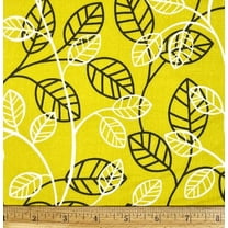1 Fat Quarter - Leaf on Green Cotton Fabric - 21" X 18"