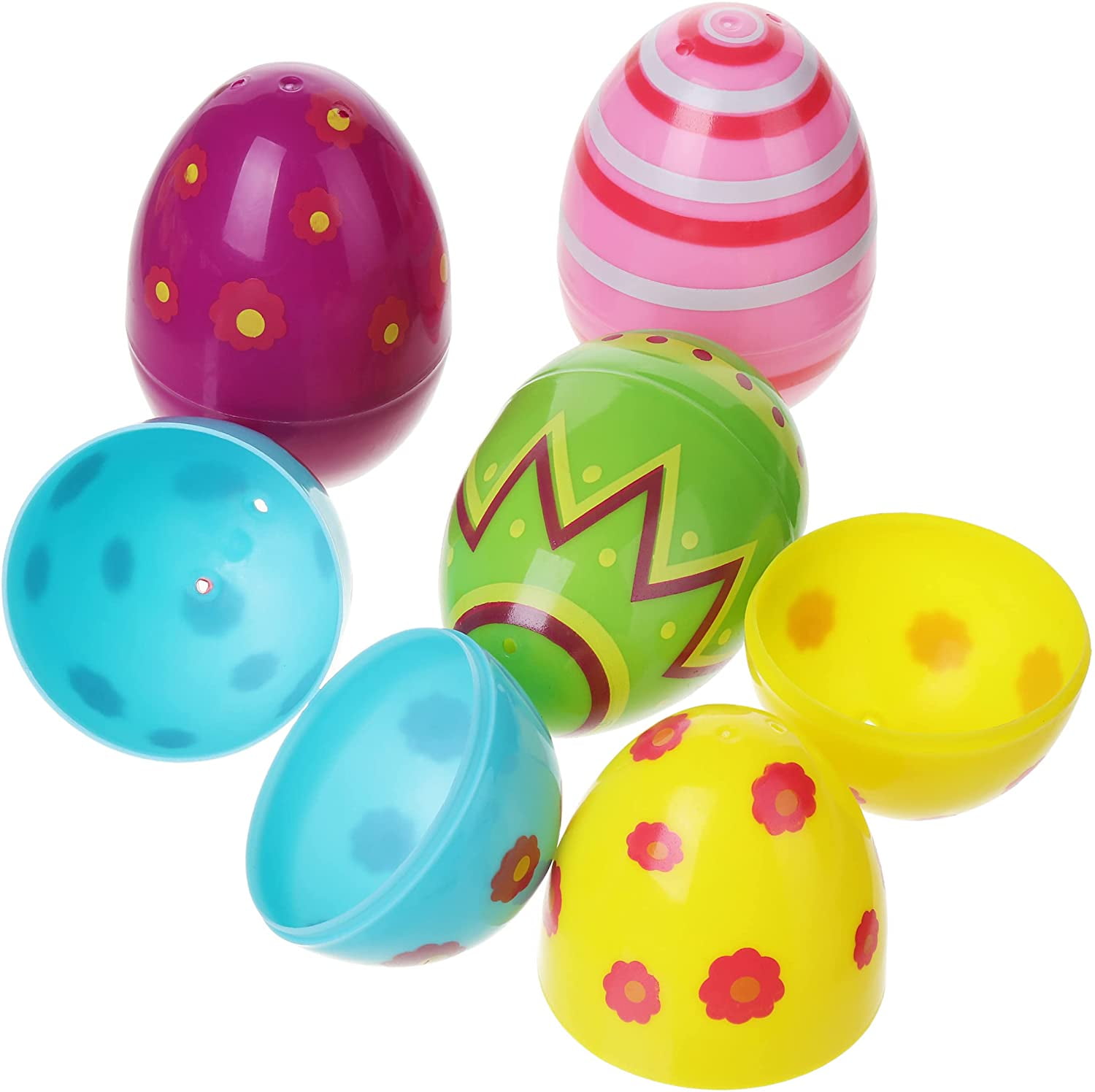 NEW SET/ 2 LARGE JUMBO FILLABLE EASTER EGG PLASTIC CONTAINER HOLDS CANDY GIFTS 