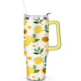 thumbnail image 2 of 40 oz Tumbler Lemon with Handle Stainless Steel Water Bottle Leak Resistant Cup Car Cup Holder Friendly for Gym Travel Office, 2 of 7