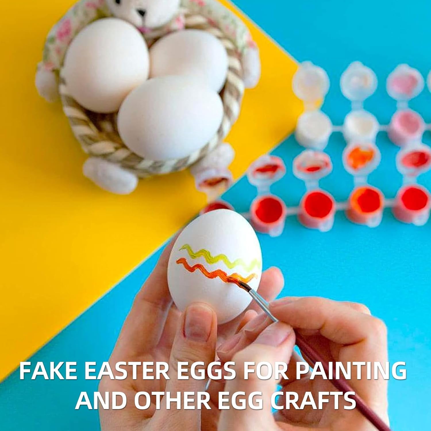 25 Piece Pink Craft Heat Gun With 24 White Realistic Wooden Eggs For Painting