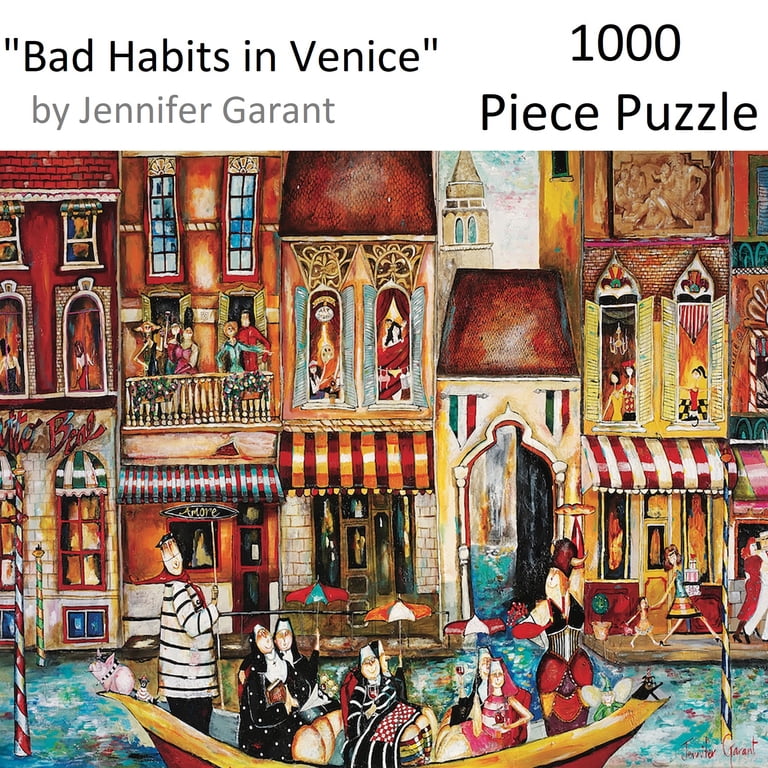 1000 Piece Jigsaw Puzzle - Bad Habits In Venice By Jennifer Garant, 24"x30" Art Puzzle