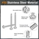 thumbnail image 3 of Uxcell 50 Paquete #10 x 2" Tornillos autorroscantes, Tornillos autoperforantes de acero inoxidable 410 para metal, Cabeza de arandela hexagonal para chapa metálica, 3 of 5