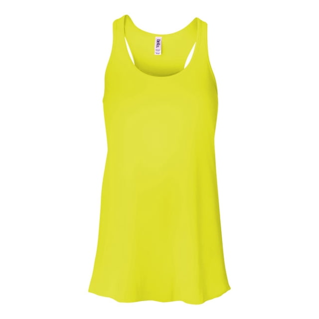 Bella Ladies Flowy Racerback Tank, XS, Neon Yellow