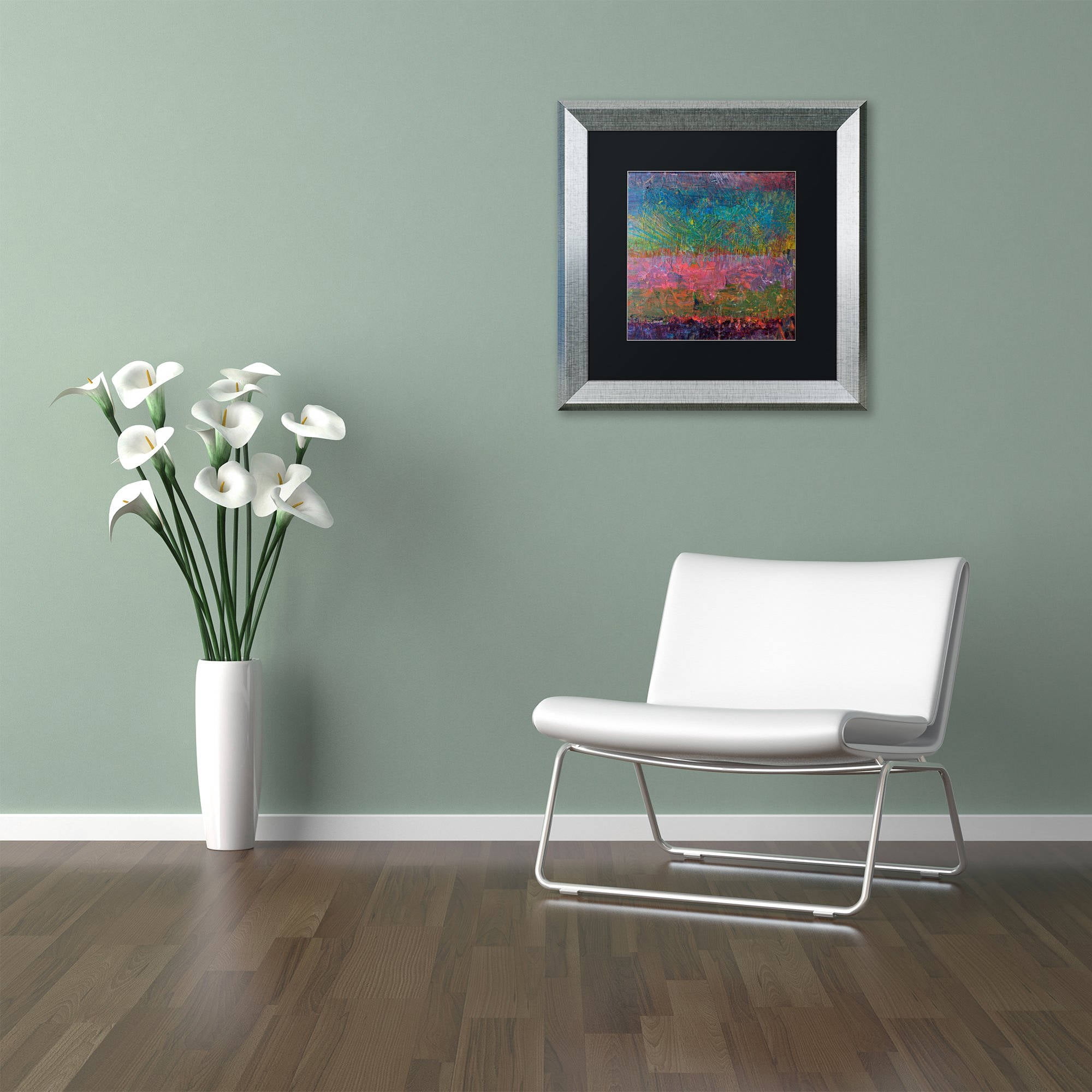 Trademark Fine Art "Wildflowers" Canvas Art by Michelle Calkins, Black Matte, Silver Frame