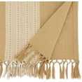 thumbnail image 3 of Fennco Styles Banded Stripe Fringe Cotton Table Runner 16" W x 72" L - Khaki Woven Table Cover for Home, Dining Table Décor, Banquets and Special Occasions, 3 of 3