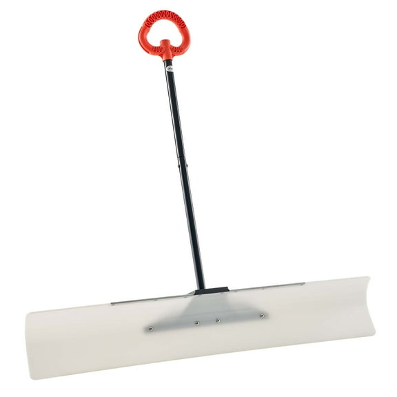 VEVOR Snow Pusher Shovel, 48 in Outdoor Snowplow Shovel with Ergonomic Grip, HDPE Plastic Blade, Winter Shovels with Segmented Handle, Metal Edged Strip,Portable Snow Removal Tool for Driveway Garden