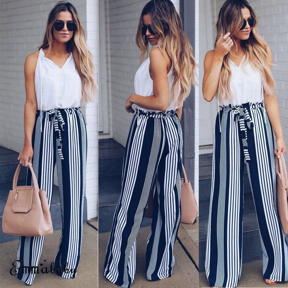 Striped High-Rise Trousers