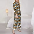 thumbnail image 3 of Yiaed Happy Halloween2 Print Pajamas Women's Long Sleeve Sleepwear Soft Button Down Loungewear Pjs Lounge Set Nightwear Womens Pajama Pants-Large, 3 of 7