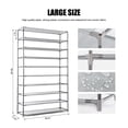 thumbnail image 3 of HODYANN 10-Tier Shoe Rack Organizer, Non-Woven Fabric Metal Shoe Shelf, up to 50 Pairs, Gray, 3 of 7