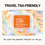 Pacifica Glowing Makeup Removing Wipes - with Glycolic Acid for AHA Exfoliating and Facial Cleansing - No Rinse Face Cleaning Towelettes - Dermatologist Tested, Vegan and Cruelty-Free, 30 Count