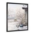 thumbnail image 2 of Designart "Winter Window View of Floral Snow II" Landscapes Framed Wall Art - Traditional White Japan Living Room Framed Canvas Art, 2 of 6