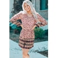 thumbnail image 3 of POGLIP Women's Pink Split V Neck Boho Floral Dress, 3 of 6
