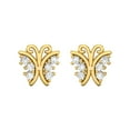 thumbnail image 3 of Mooneye 0.25 Ctw Moissanite 925 Sterling Silver Gold Plated Butterfly Women Gifts Stud Earring, 3 of 4