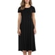 thumbnail image 1 of Vestido acampanado Vintage para mujer, moda informal, liso, manga corta, cuello redondo, plisado, ajustado, Sexy para mujer Pompotops  ghjkhdj12950, 1 of 5