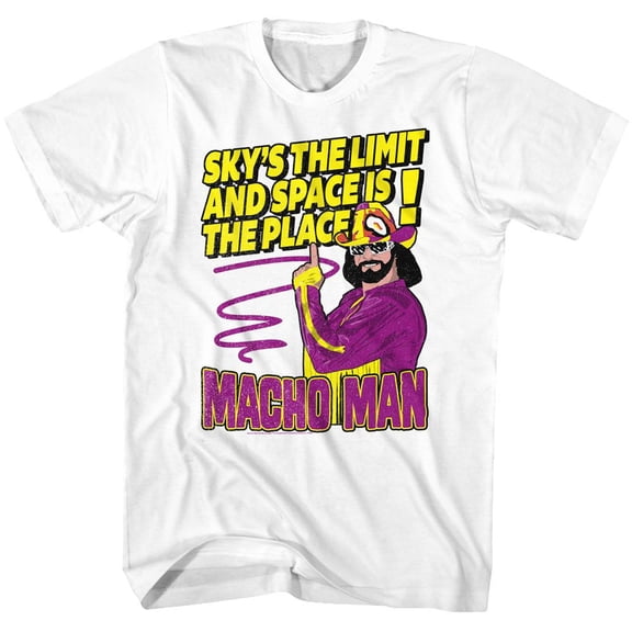 Macho Man Skys The Limit White Adult T-Shirt 6Xl