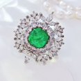 thumbnail image 4 of Green Emerald Ring, Silver Tone, 4 of 11