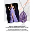 thumbnail image 6 of Bestyle Women Teardrop Necklace Pendant Healing Tree of Life Jewelry Nature Amethyst Gemstone Necklace Birthday Gifts for Her - February, 6 of 8