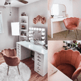 thumbnail image 2 of Guyou Velvet Accent Chair - 27.5" Wide Barrel Chair for Small Spaces, Living Room & Office, Upholstered Armchair with Curved Back, Rose Pink, 2 of 7