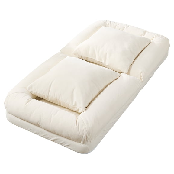 LIZHOUMIL Convertible Pet Sofa Bed, 65" Chenille Lounger w/ Memory Foam & Pillows