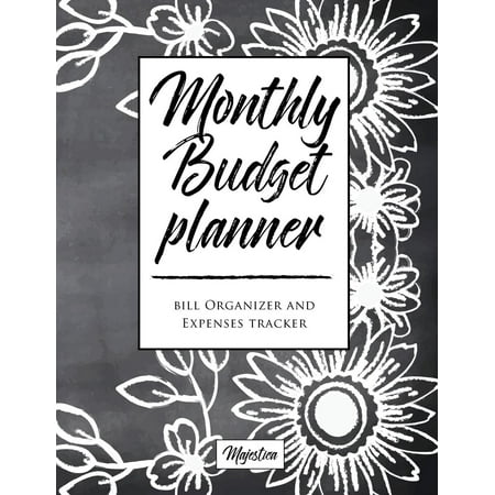 My Home Budget Planner: Monthy Bill Organizer & Expense Tracker Book, Flower Chalkboard Tough Matte Cover Design