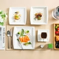 thumbnail image 6 of MALACASA, Series Blance, 60-Piece Porcelain Dinnerware Set, Ivory White Dinner Set, Service for 12, 6 of 8