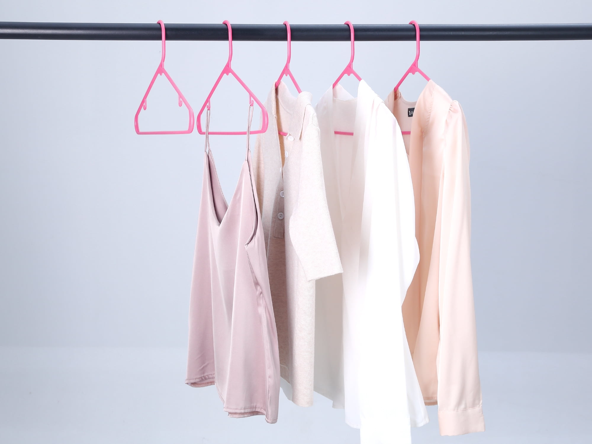 Unique Bargains Plastic Space Saving Clothes Hangers 20 Pcs Pink
