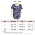thumbnail image 2 of Blusa de verano de manga corta para mujer para uso diario, blusa plisada estampada azul M con botones delanteros, 2 of 2