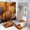 Gold and Orange Feathers, variant on 4Pcs Shower Curtain Sets with Rugs Gold Pineapple Background Bathroom Sets with 12 Hooks U-Shaped Floor Mat Toilet Lid Cover